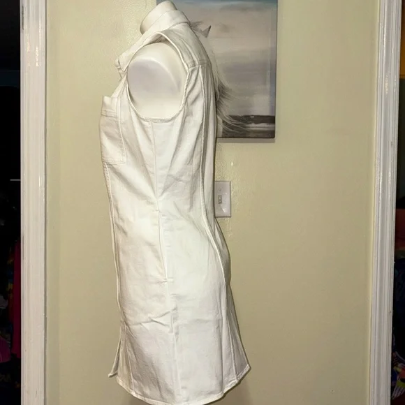 BANANA REPUBLIC White Sleeveless Denim Button Up Dress Size Small NWT - Picture 7 of 17